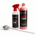 Milury sanitär-badreiniger sprayflasche in pink und weiß mit rotem abzug und praktischer dosierkugel 20 ml
