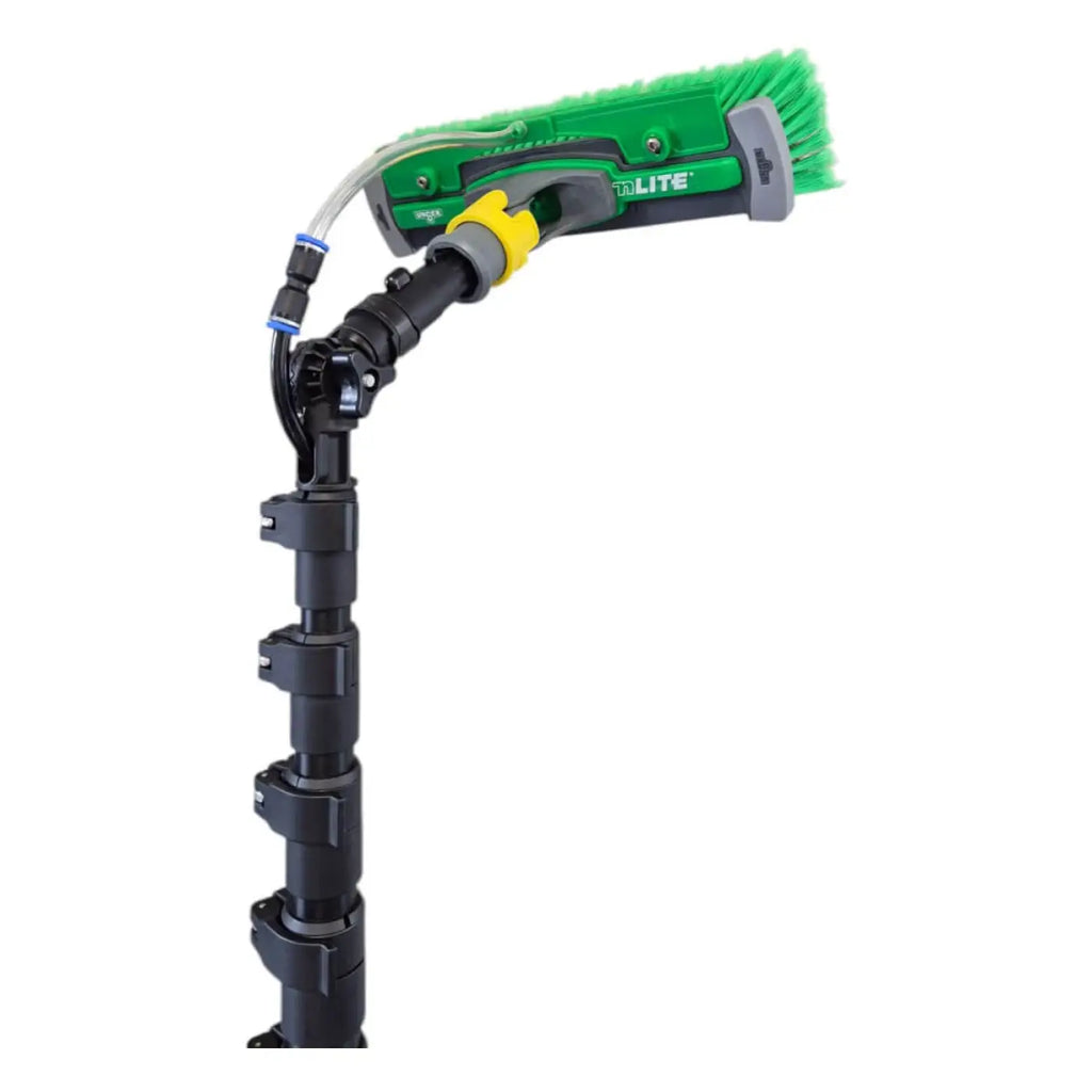 Milury winkel-adapter plus mit grün-grauem lite marken-autowaschbürste und flexiblem schwarzem ausziehbarem griff