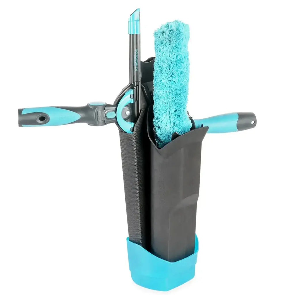 Teal und schwarze moerman drywalker flex köcher mit reinigungsbürste schaber und mikrofaser cloth organizer