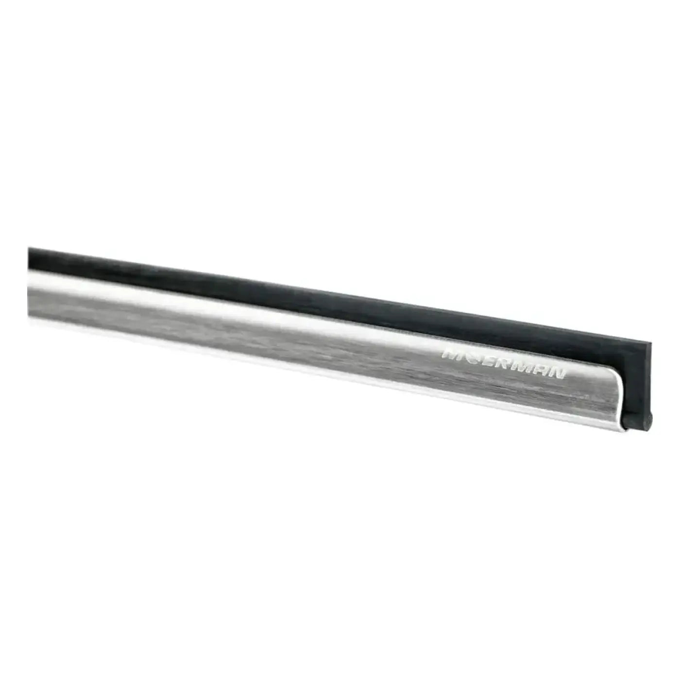 Silberner edelstahl fensterabzieher mit schwarzem gummiblatt von wacerman aus der moerman dura-flex serie