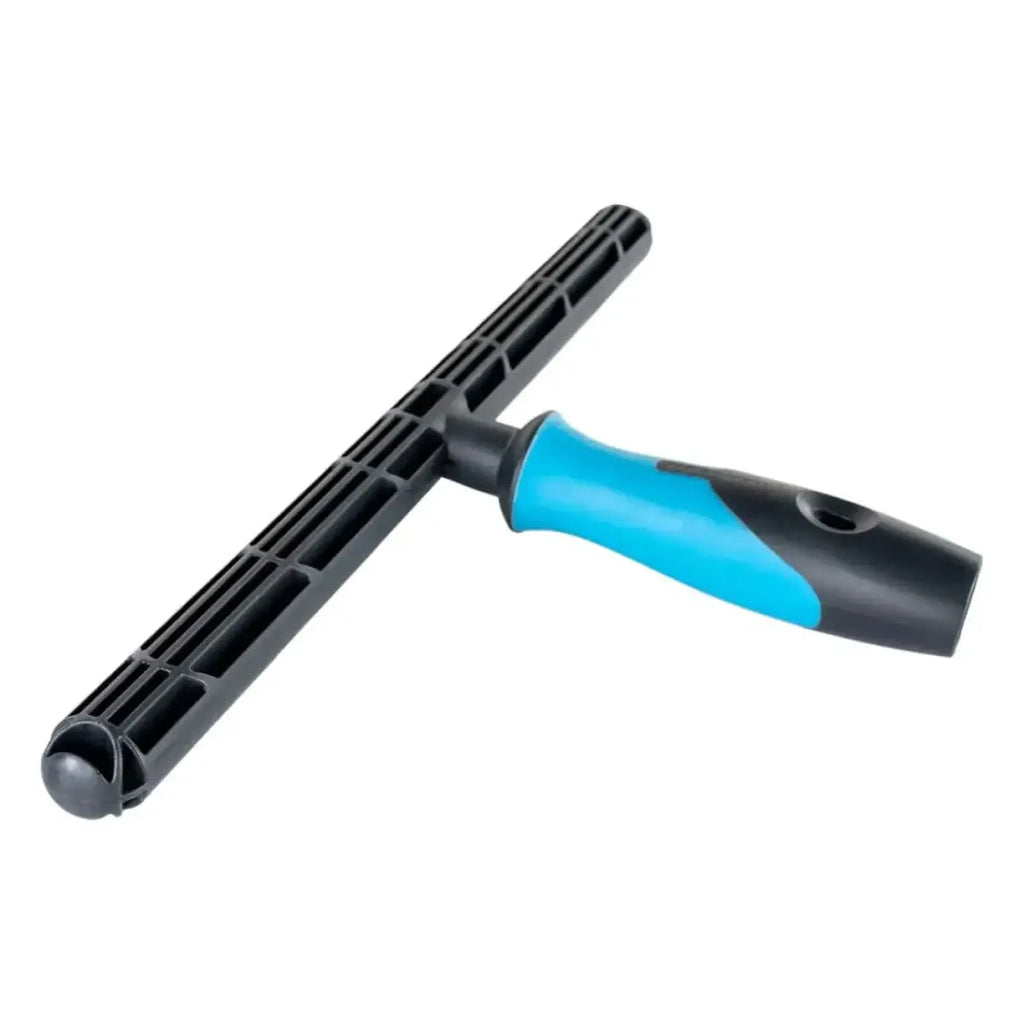 Moerman premium t-bar fenstereinwascher träger aus blauem und schwarzem plastik mit strukturierter griffoberfläche