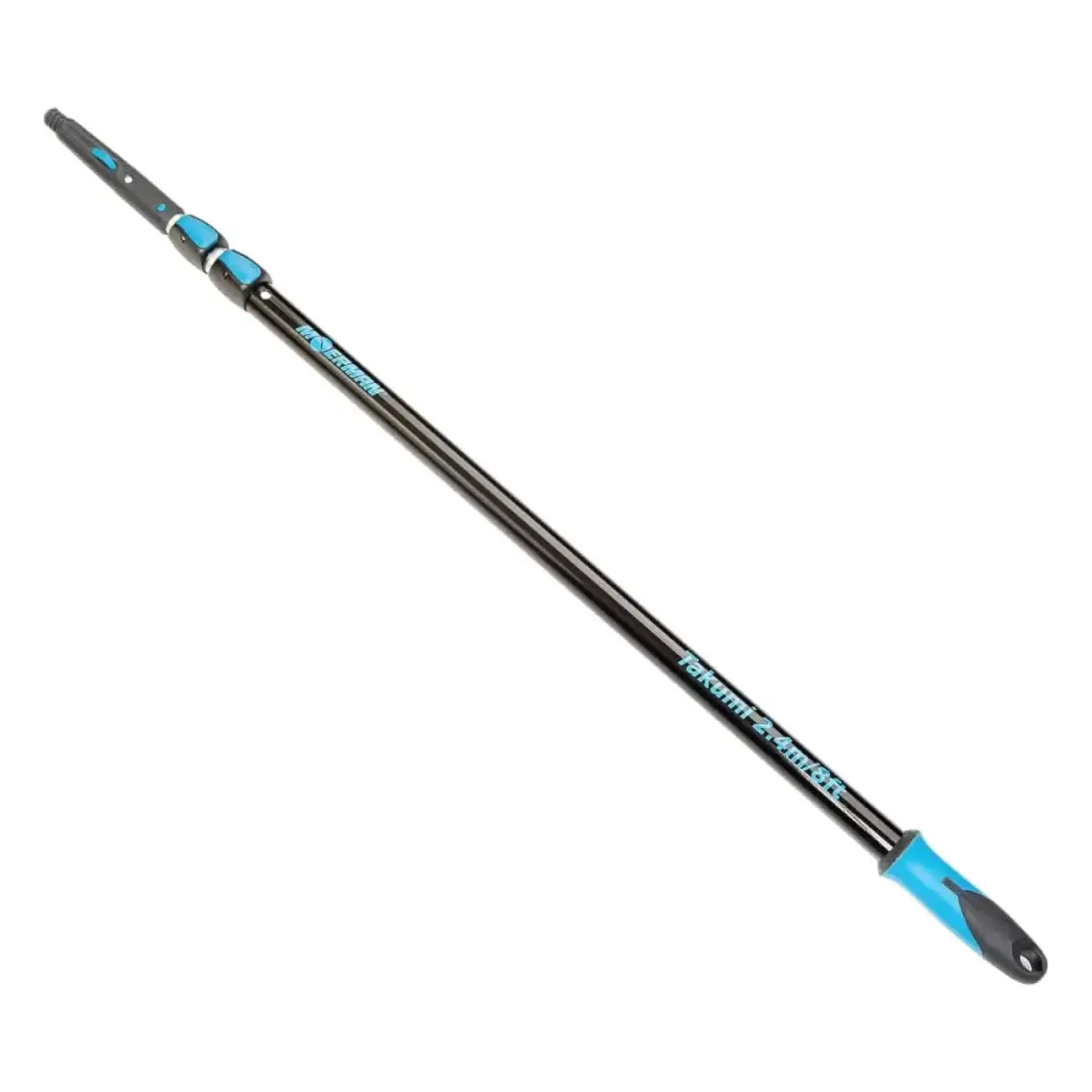 Moerman takumi teleskopstange 2,4m in schwarz und blau mit strukturiertem griff für einfaches reinigen