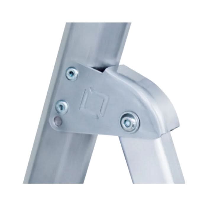 Silver aluminiumleiter mit drei schrauben und formgepresster kunststoffhalterung münk ml stufen-stehleiter