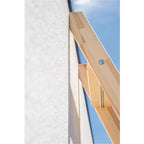 Munk stufen-anlegeleiter holz mit traverse hellfarbige holzleiter mit metallschraube zur verbindungssicherung