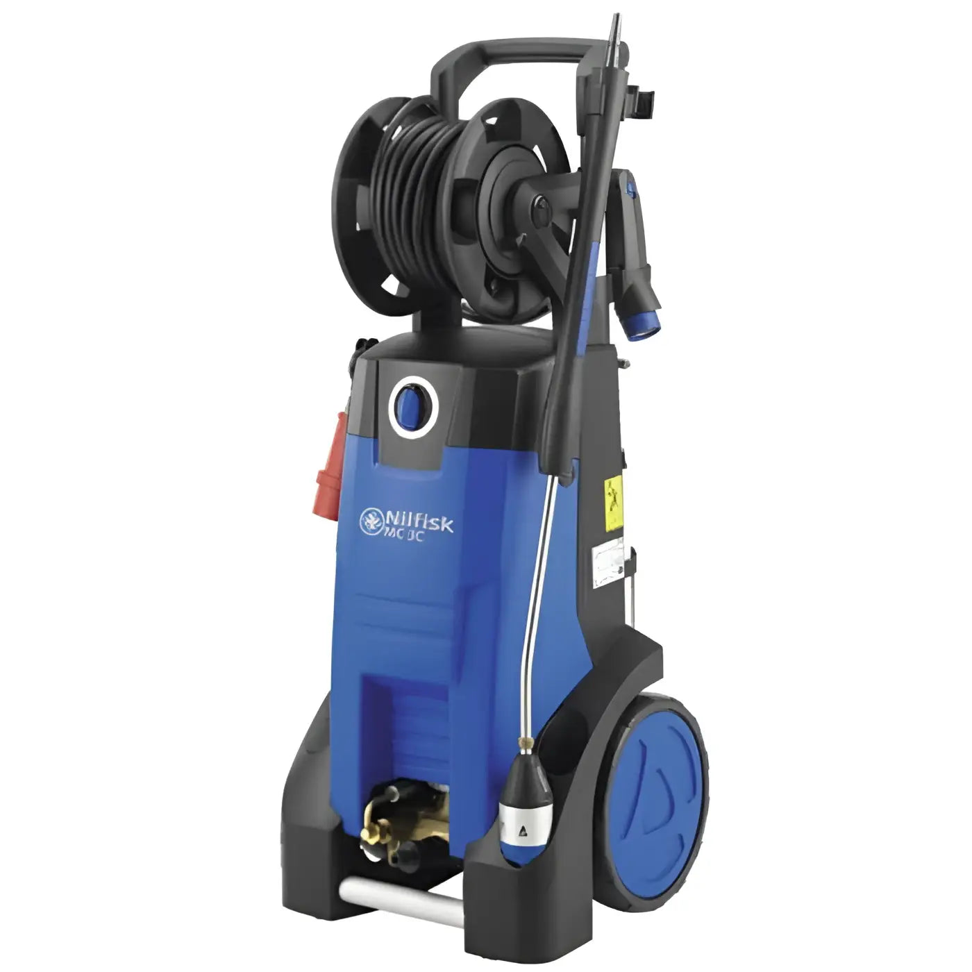 Nilfisk hochdruckreiniger mc 3c 150 660 xt druckreiniger blau schwarz mit schlauch, griff und rollen
