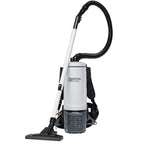 Nilfisk gd5 back hepa basic rucksackstaubsauger weiß schwarz mit langem griff und flexiblem schlauch von hinten