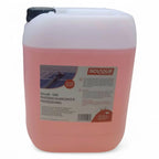 Pinkfarbener kunststoffbehälter mit schwarzem deckel und novadur etikett für solar- und photovoltaikreiniger