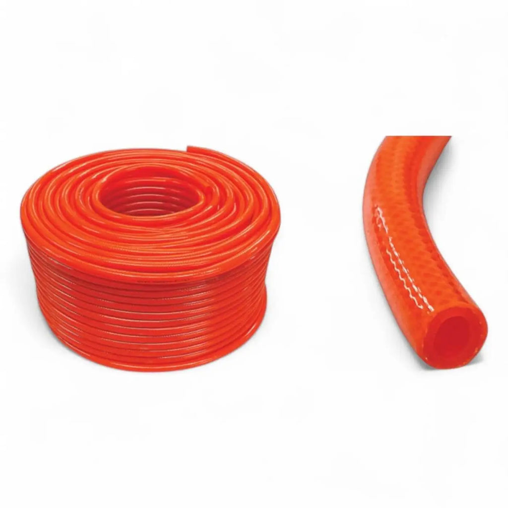Osmoworks 100m profi 3/8 zoll schlauch orange aus flexiblem kunststoff mit glatter glänzender oberfläche und verstärkter innenschicht