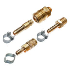 Set aus messing-gasanschlussarmaturen mit metallklammern für osmoworks kupplungssatz anbau-schlauchabroller groß