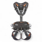 Schwarzer und oranger skyloTEC Gryphon Sitzgurt mit verstärkten webbing-riemen und Metall d-ringen