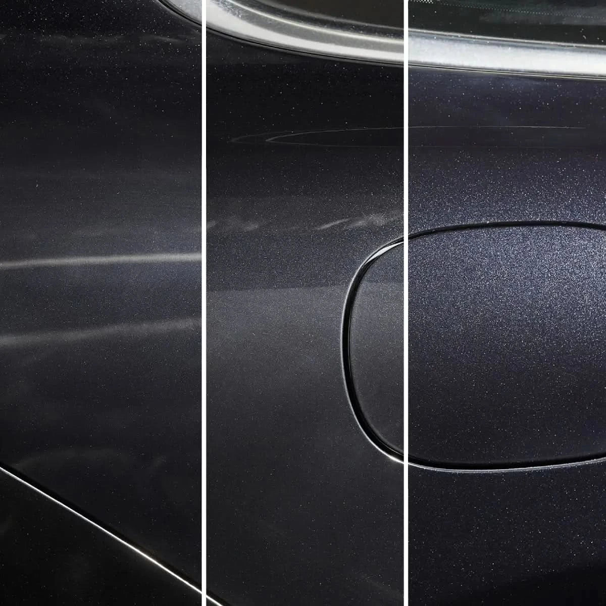 Sonax Profiline Perfect Finish 250ml von SONAX zeigt Reinigung und Glanzoptimierung auf schwarzer Autolackierung.