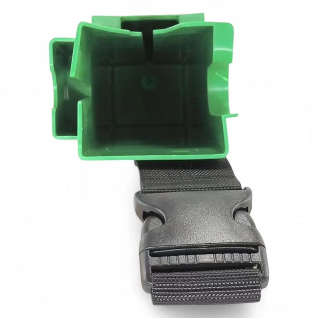 Grüner kunststoff autoadapter mit schwarzem gurt und schnalle für unger bucket on a belt köcher bb020