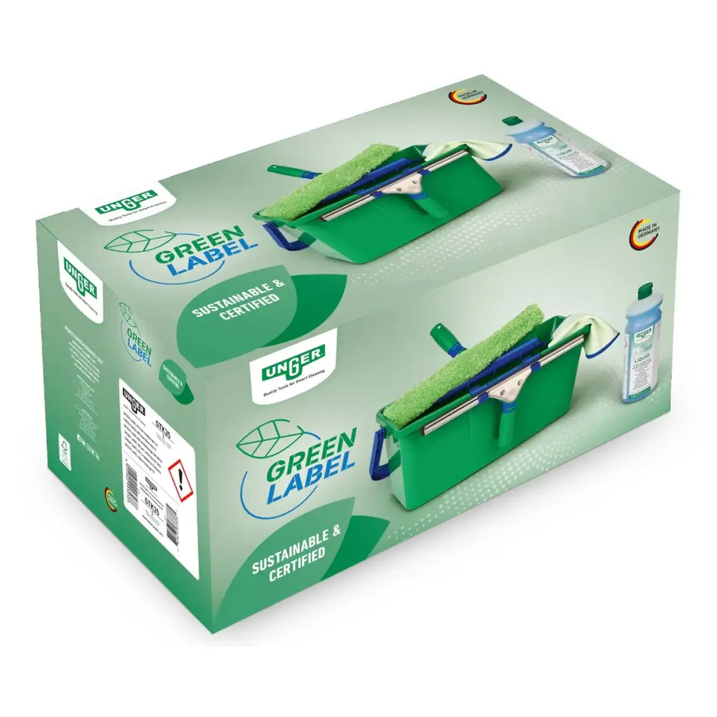 Unger greenlabel fensterreinigungs-set gtk35 nachhaltiges grünes fensterputzset in box