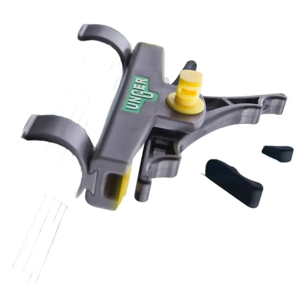Grau gelber plastik-unger hiFlo control wasserflussregler tmoov mit drehknopf zum halten und steuern von objekten