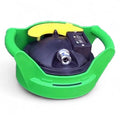 Grüne unger hydropower ultra deckel wasserpumpe mit gelbem deckel und schwarzer steuereinheit mit tds-meter