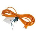 Orange verlängerungskabel mit schwarzer steckleiste und freiliegenden blauen kabelenden im viper stromkabel kit für viper dsu12 dsu15 10m