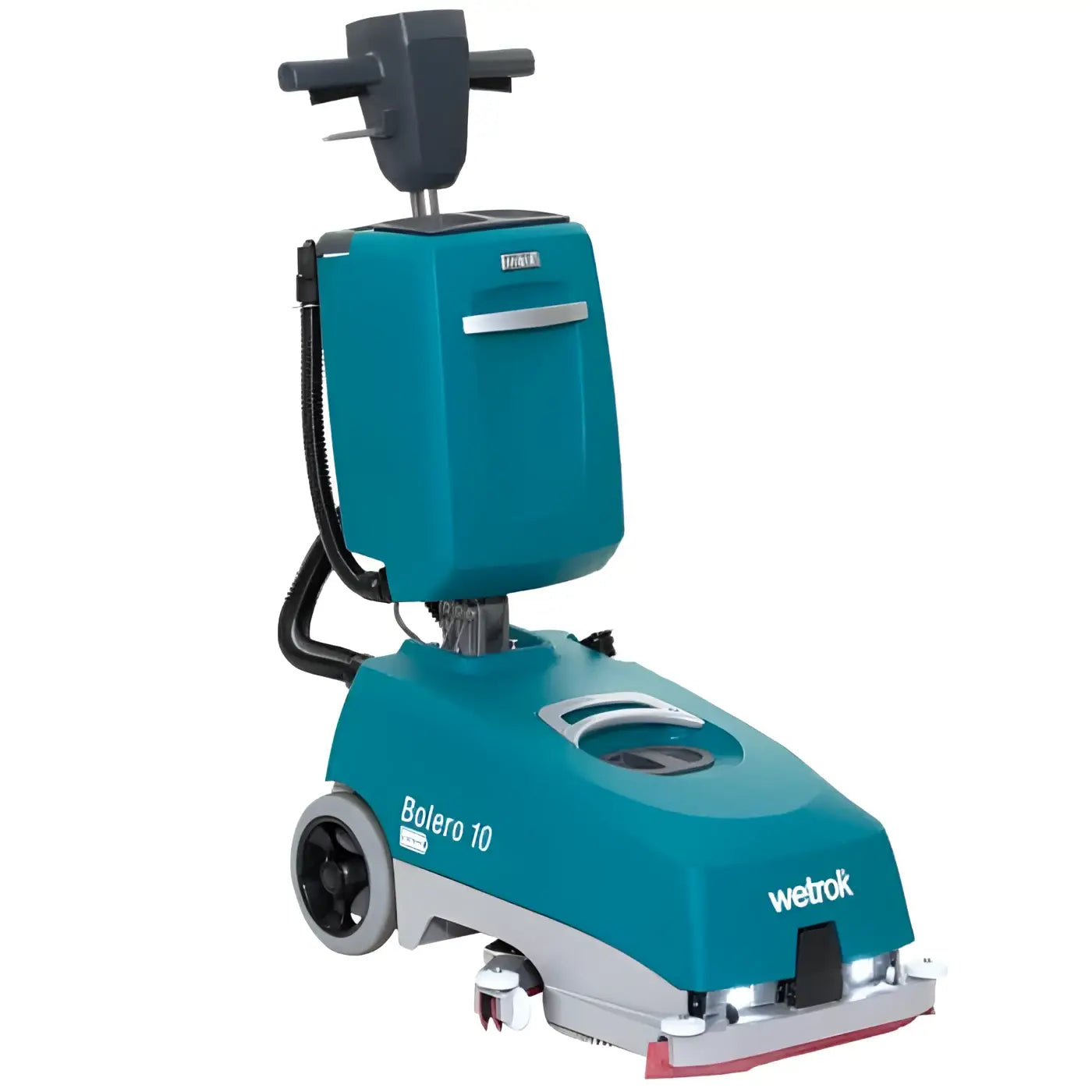 Teal und graue wetrok discomatic bolero 10l bodenreinigungsmaschine mit schwarzem griff rädern und rotem scheuerpad