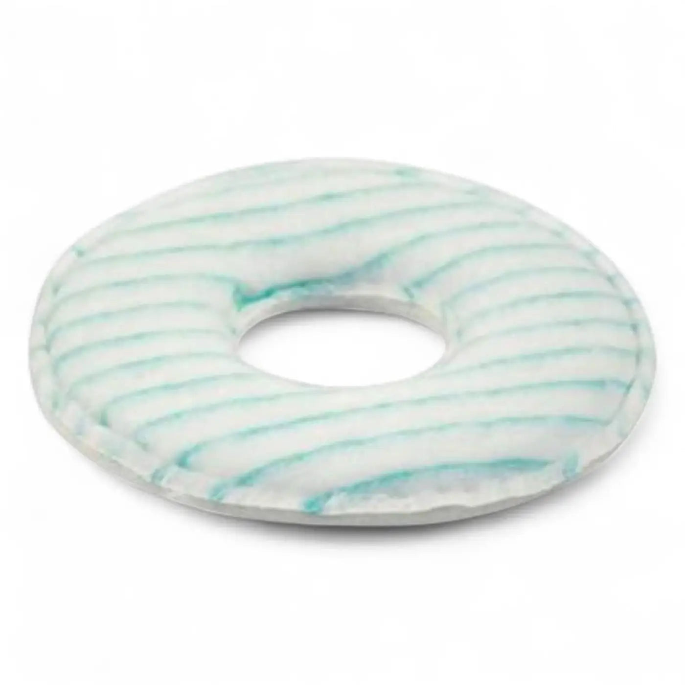 WeTROK Faser-pad 18 cm weicher runder donut-förmiger reinigungspad mit helltürkisen und weißen streifen
