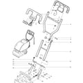 Schwarz-grauer metallbodenpolierer wetrok sterngriff m6 extravac 340 mit griff, rollen und motorabdeckung