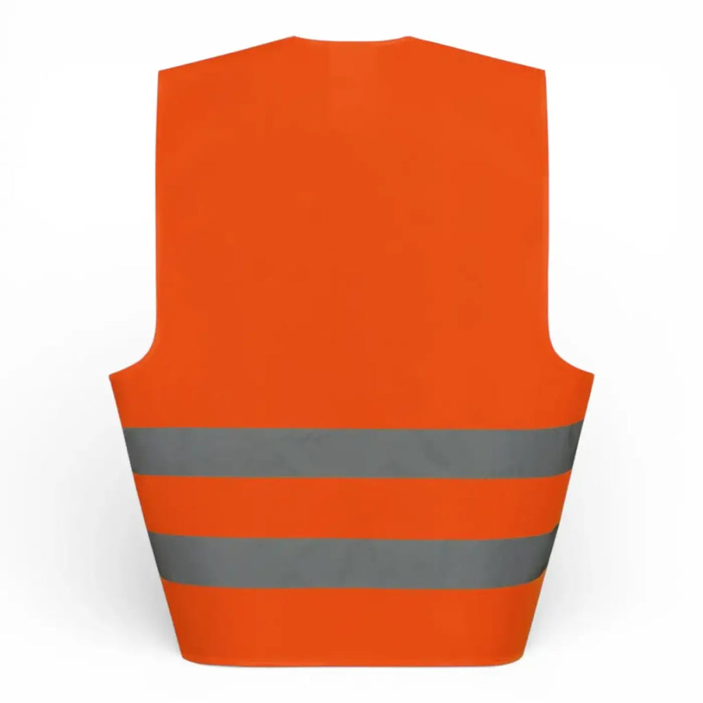 Wica-tex oskar 22686 warnweste in hellorange mit zwei horizontalen reflektierenden grauen streifen